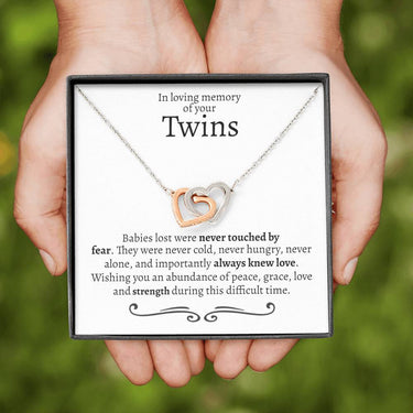 Twin Miscarriage Interlocking Hearts Necklace - Love You This Much